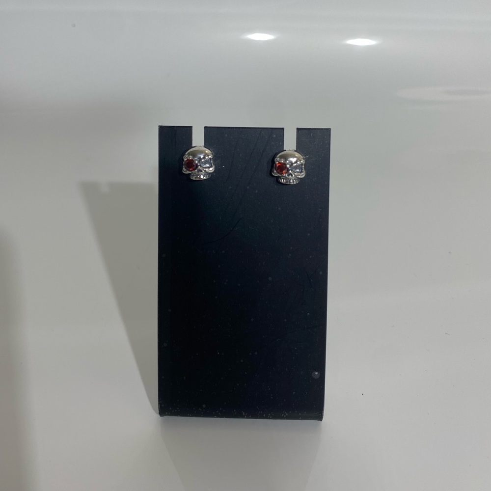 925 Skulls&Crystal earring stud